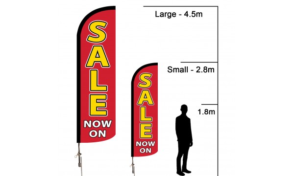 Sale Now On (Red) Advertising Flag